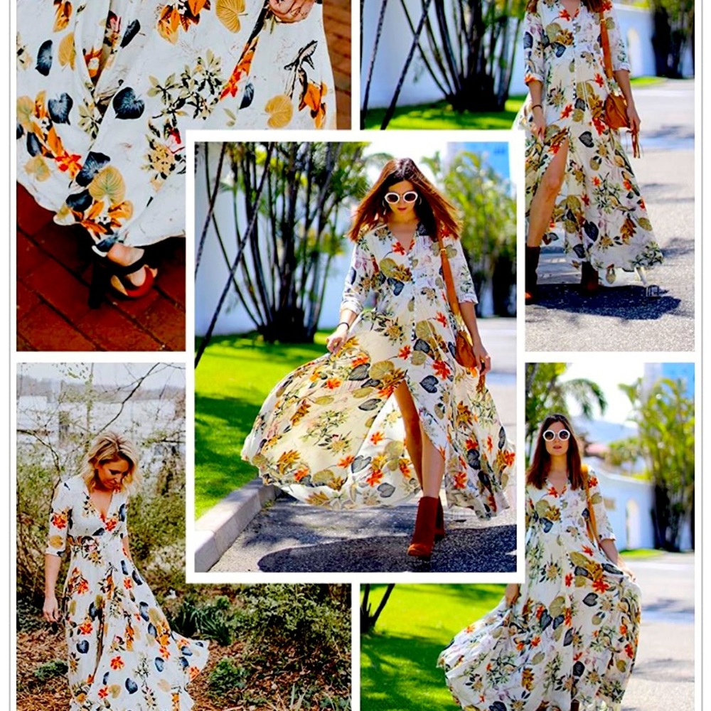 Long floral spring / fall dress